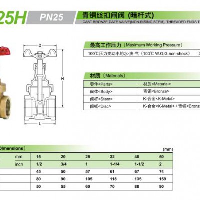 PN16HRZ黄铜闸阀_日本KITZ北泽闸阀