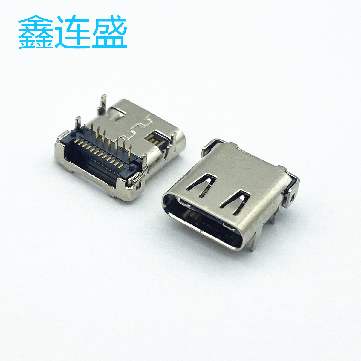 USB TYPE-C母座16P防水板上型  四脚插板