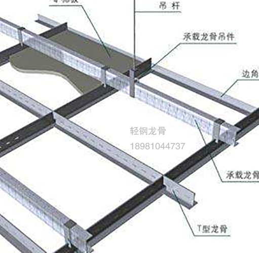 西宁轻钢龙骨施工快干作业吊顶装饰材料U、T、L都有